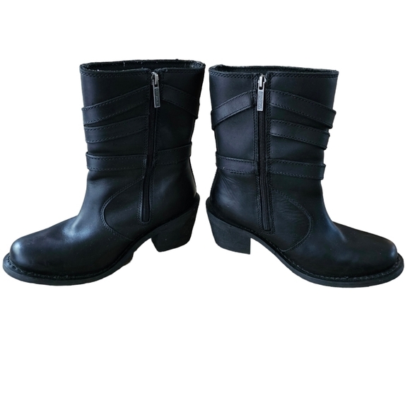 Harley Davidson Heights Black Leather Motorcycle Boots Women's, Metal, Size 8.5 - Picture 4 of 14